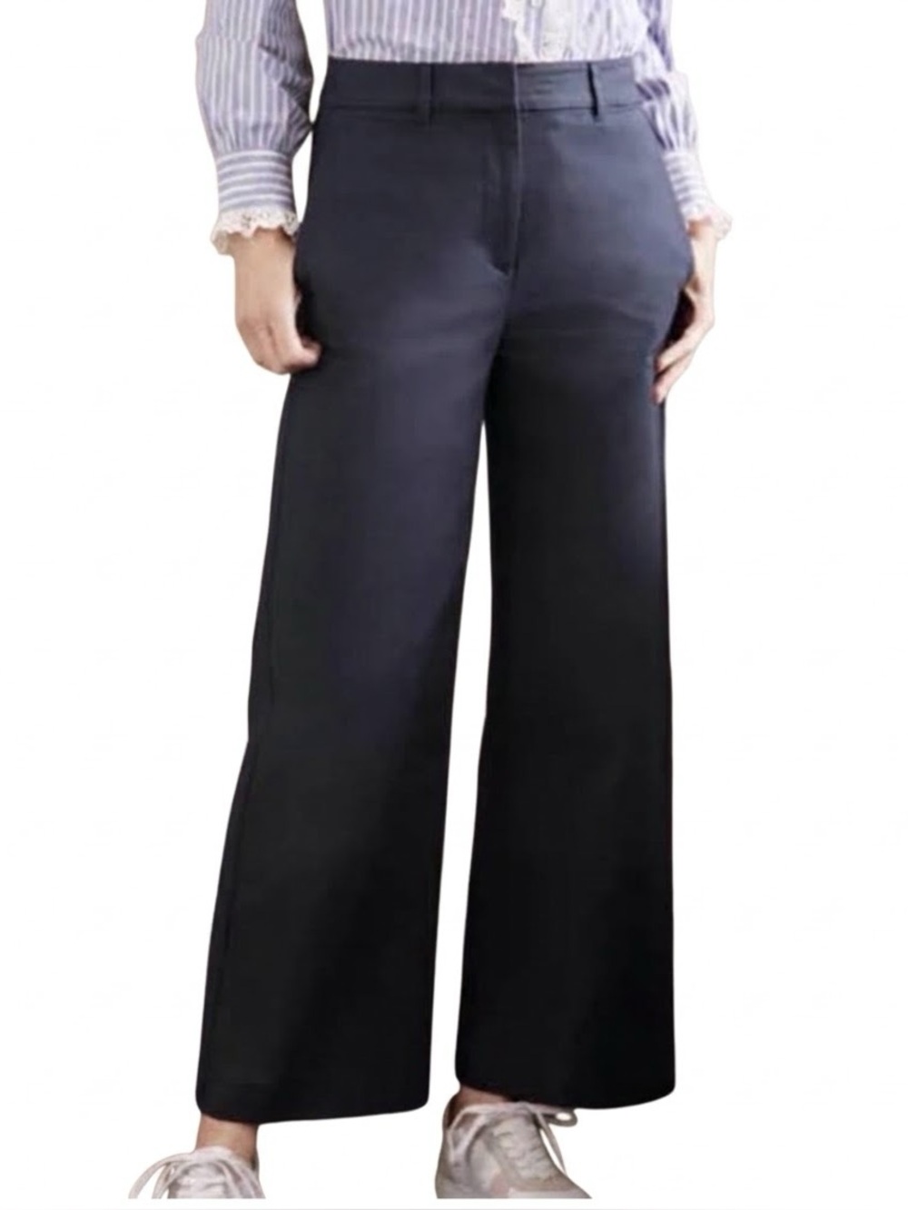 NWT Boden Navy Richmond Wide Leg Crop Tailored Trousers US 14 Career Workwear